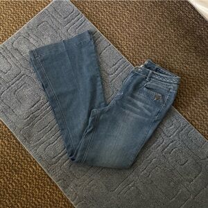 3/$25  👖 Cache Flare Jeans Size 10 Medium Wash Braided Waistband Denim